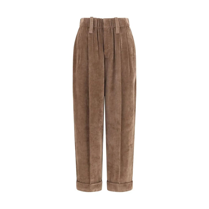 Brunello Cucinelli Brown Viscose Casual Pants