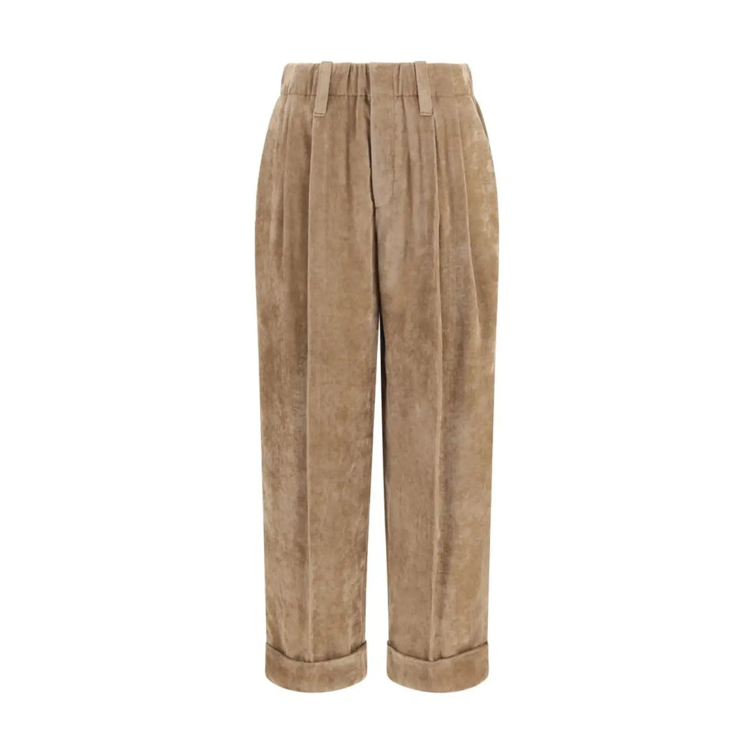 Brunello Cucinelli Brown Viscose Casual Pants