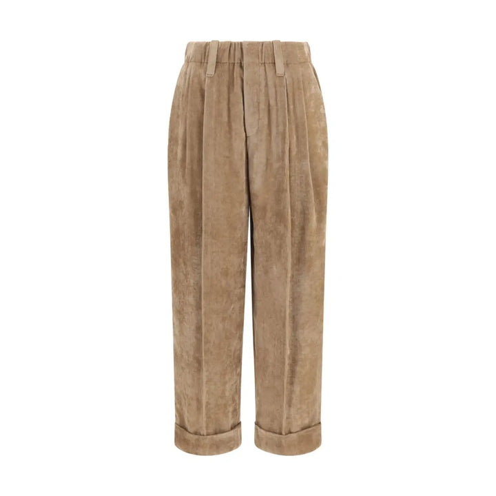 Brunello Cucinelli Brown Viscose Casual Pants