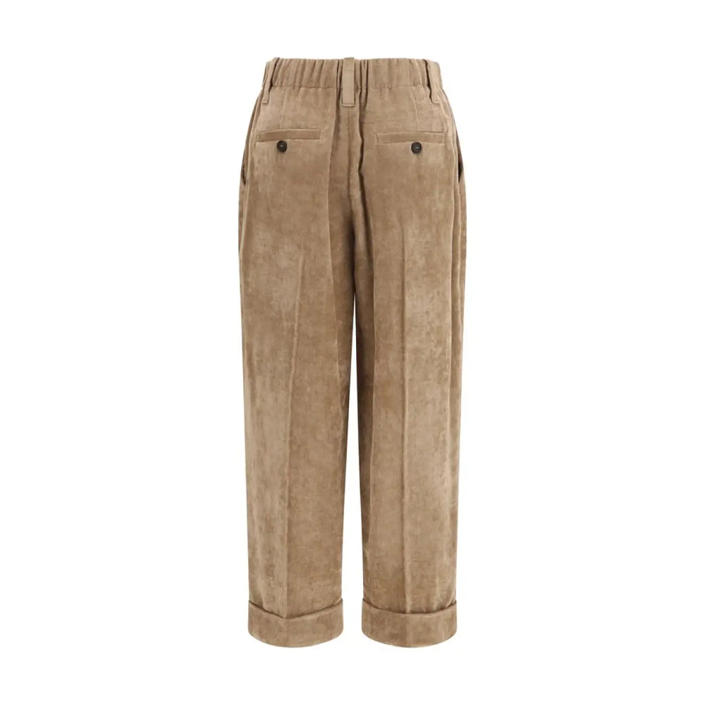 Brunello Cucinelli Brown Viscose Casual Pants
