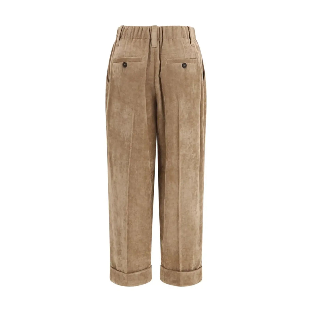 Brunello Cucinelli Brown Viscose Casual Pants