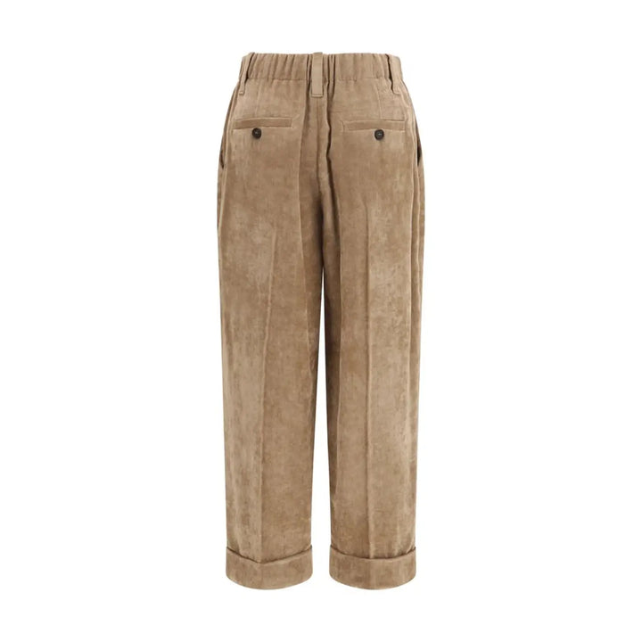 Brunello Cucinelli Brown Viscose Casual Pants
