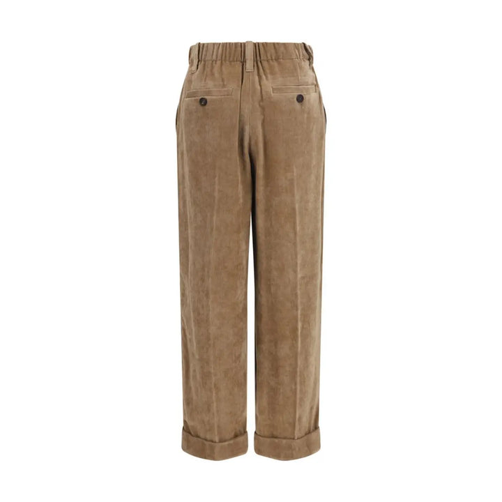Brunello Cucinelli Brown Viscose Casual Pants