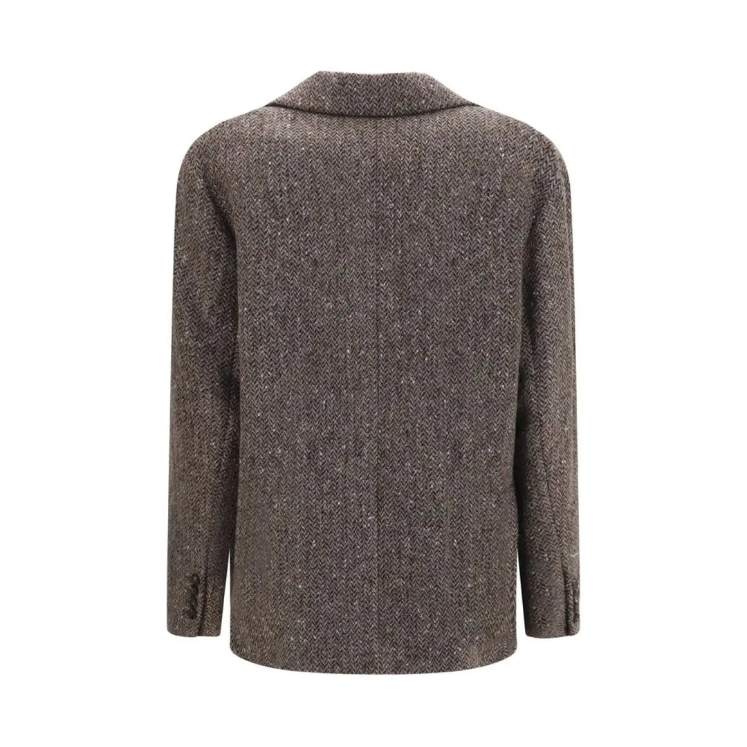 Brunello Cucinelli Brown Wool Oves Aries Biker Jacket