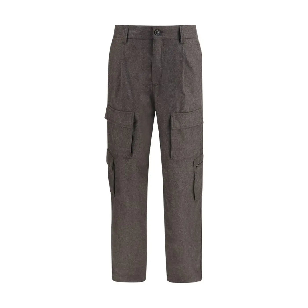 Brunello Cucinelli Brown Wool Oves Aries Cargo Pants