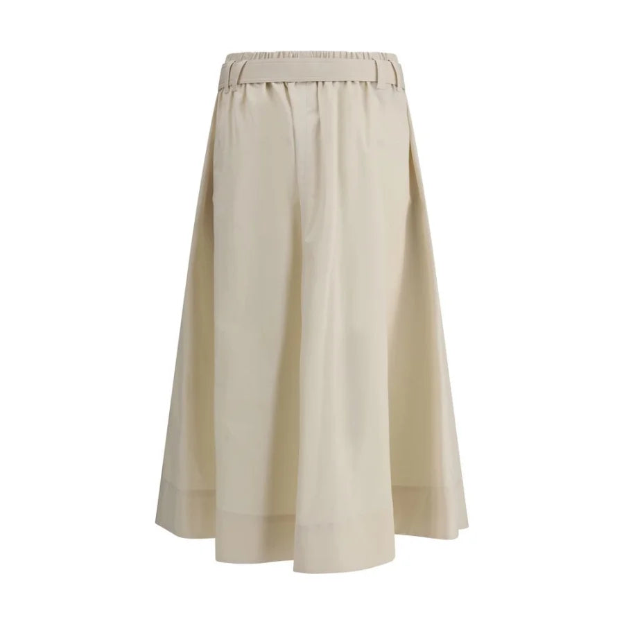 Brunello Cucinelli Cream Wide Long Skirt