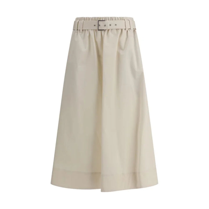 Brunello Cucinelli Cream Wide Long Skirt