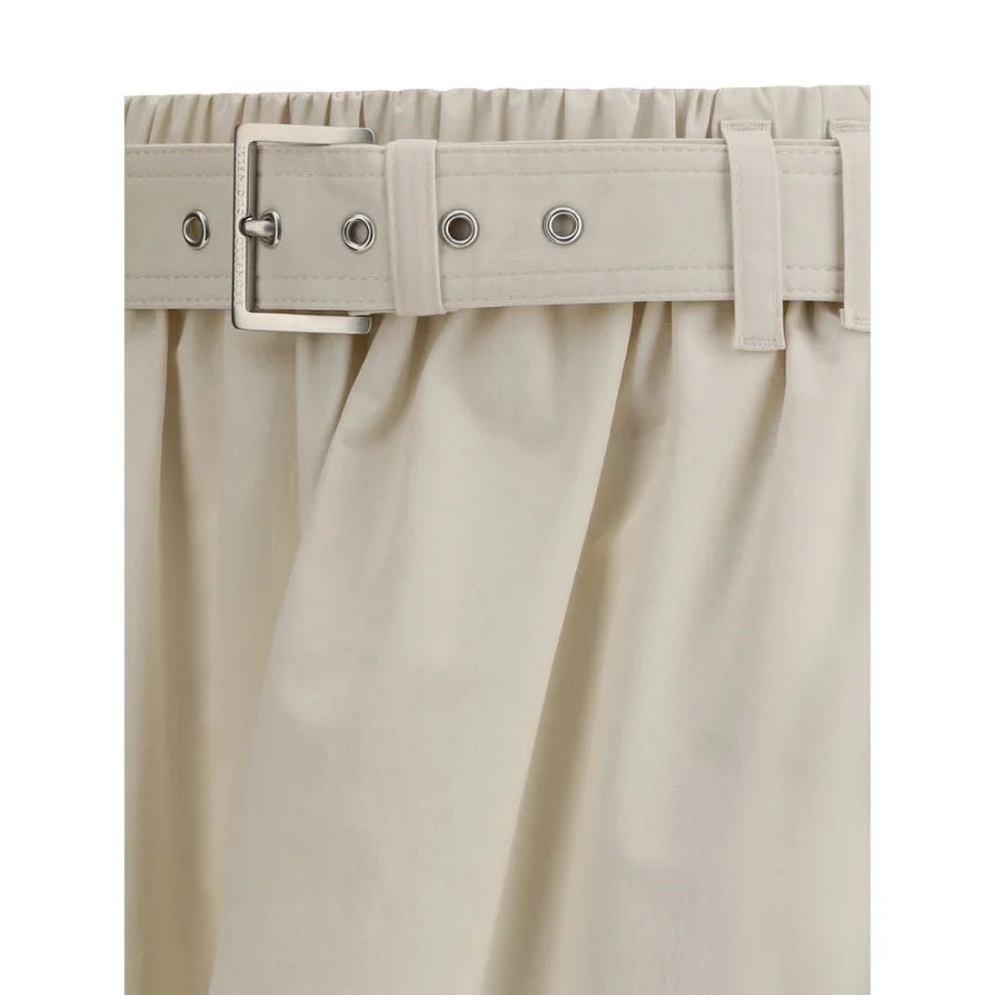 Brunello Cucinelli Cream Wide Long Skirt