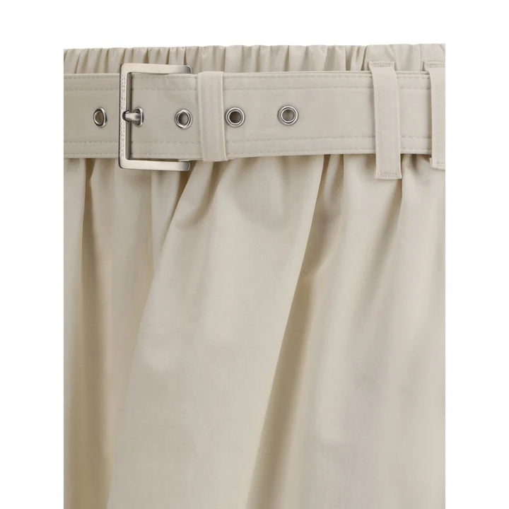 Brunello Cucinelli Cream Wide Long Skirt