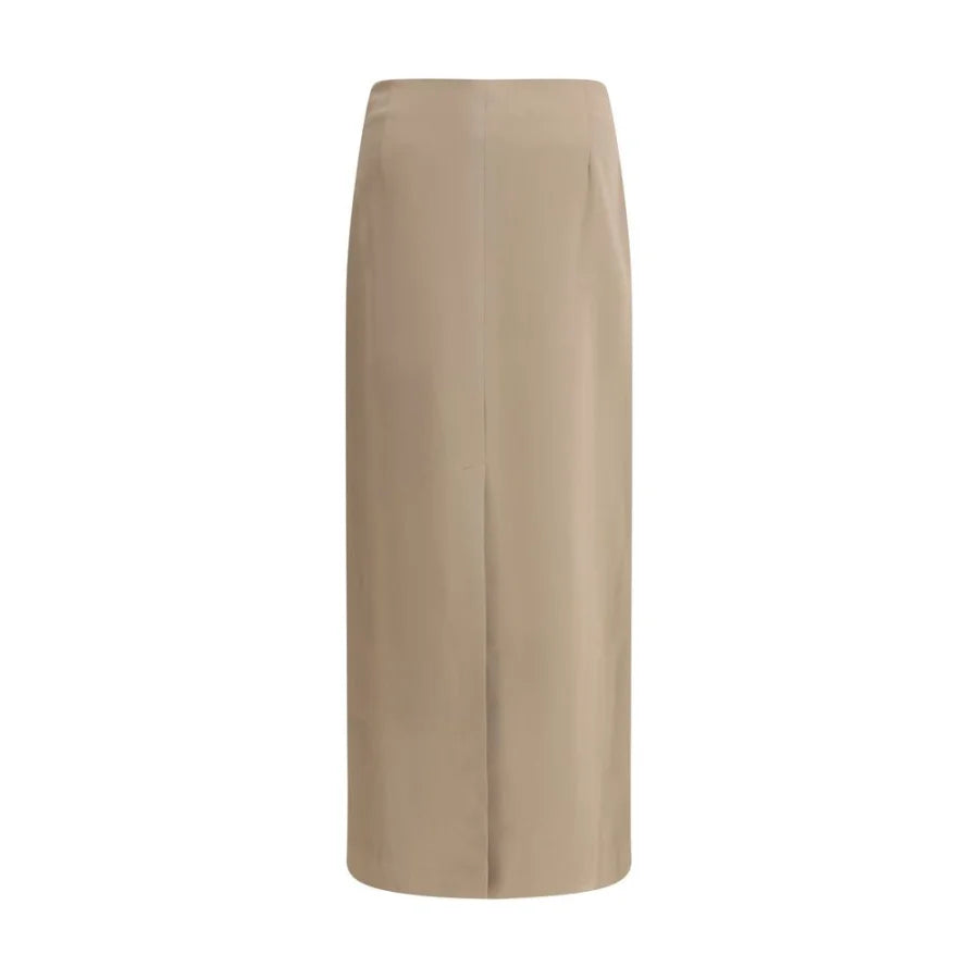 Brunello Cucinelli Gray Acetate Midi Skirt