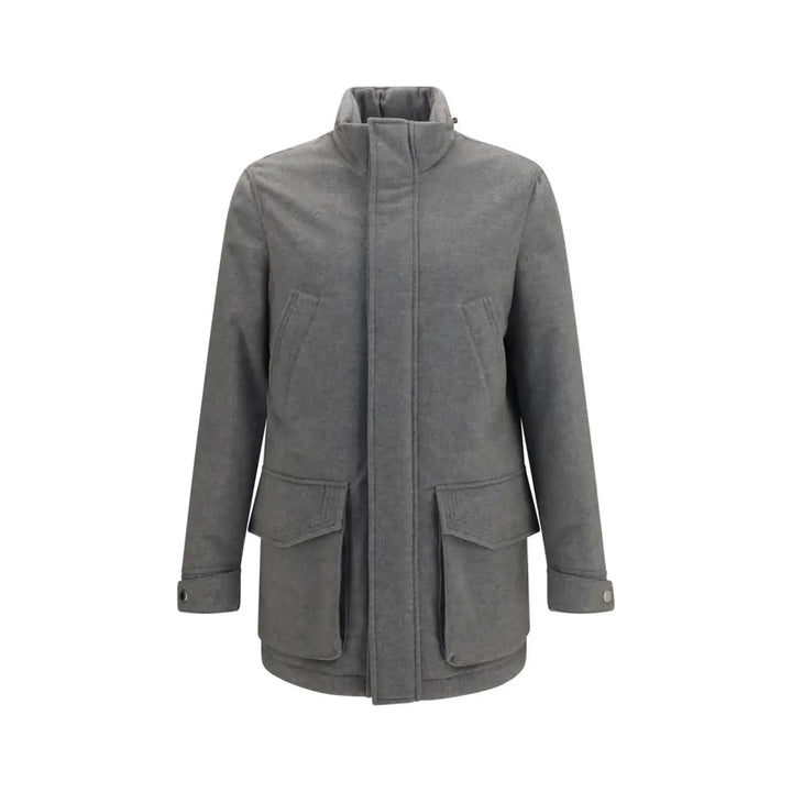 Brunello Cucinelli Gray Cashmere Full-length Jacket