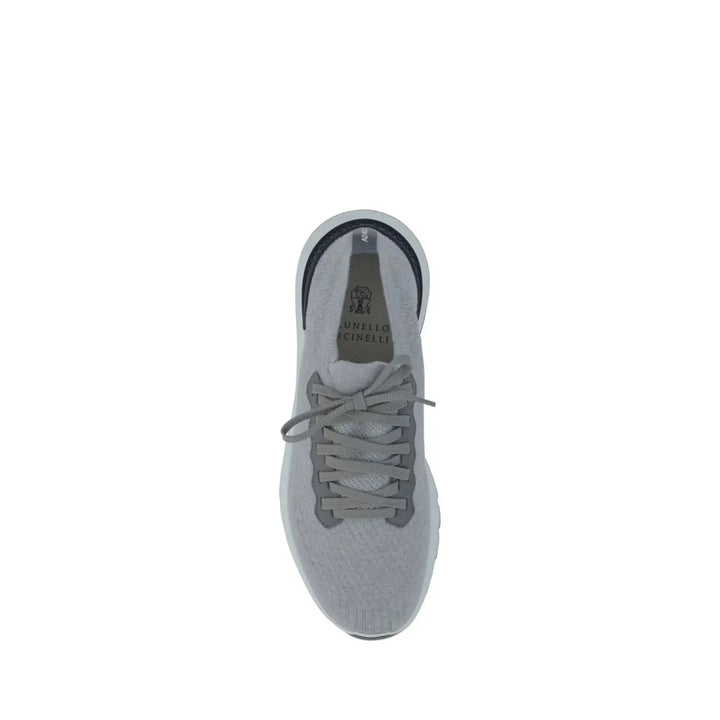 Brunello Cucinelli Gray Cotton Athletic Sneakers