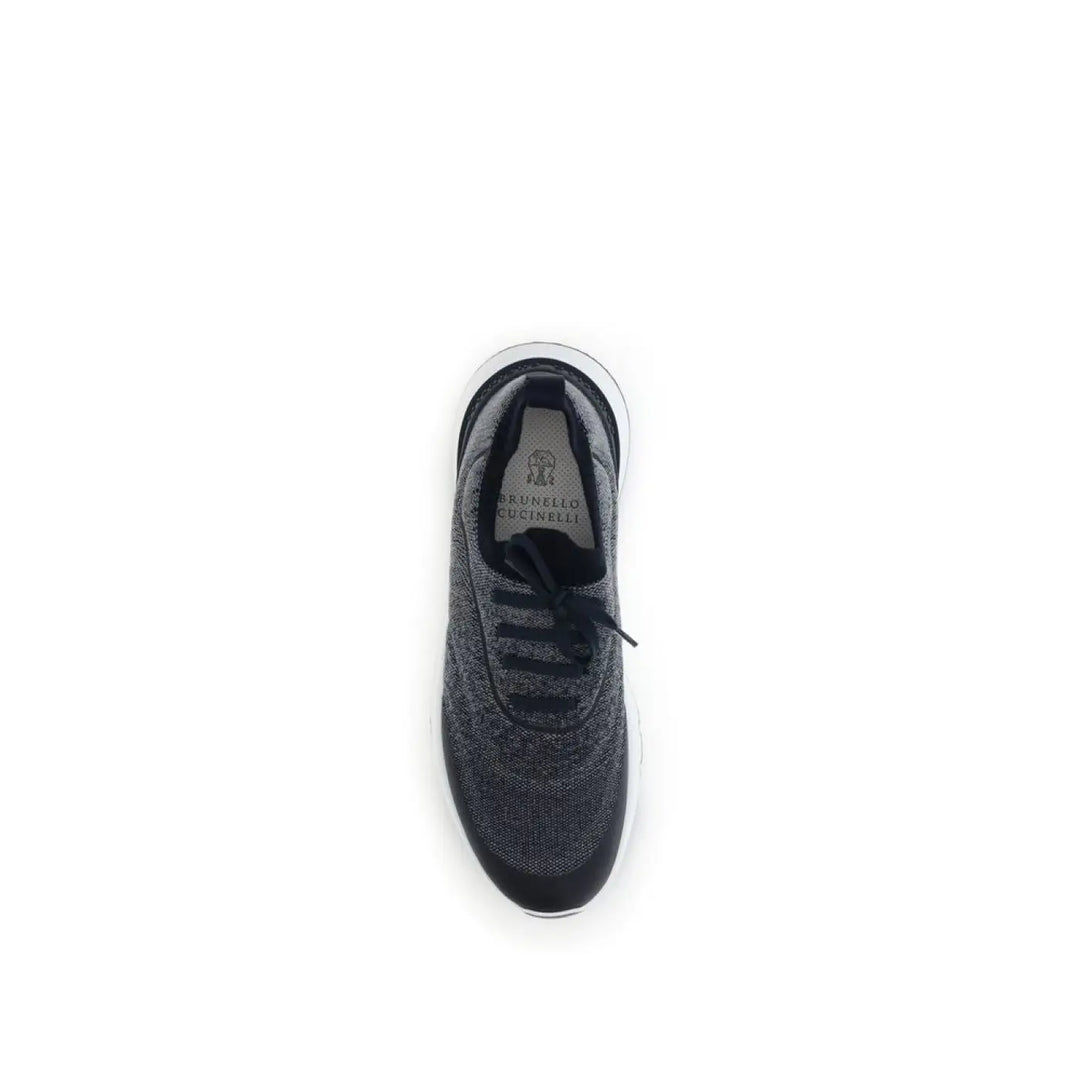 Brunello Cucinelli Gray Cotton Athletic Sneakers