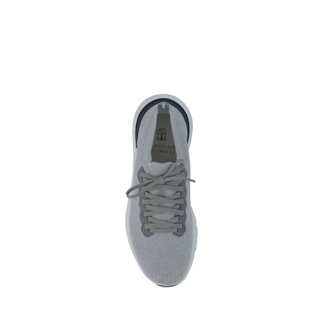 Brunello Cucinelli Gray Cotton Athletic Sneakers