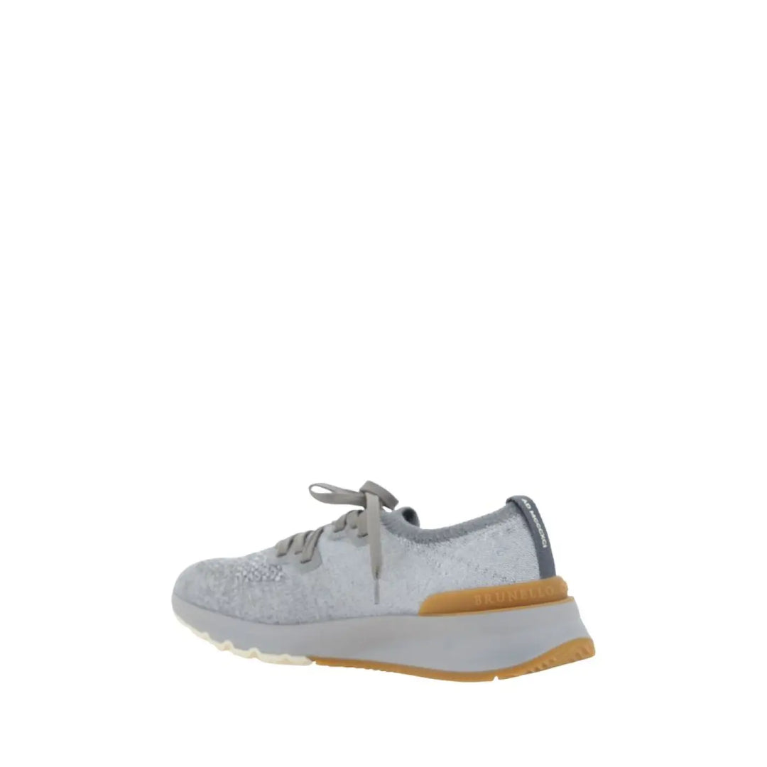 Brunello Cucinelli Gray Cotton Athletic Sneakers