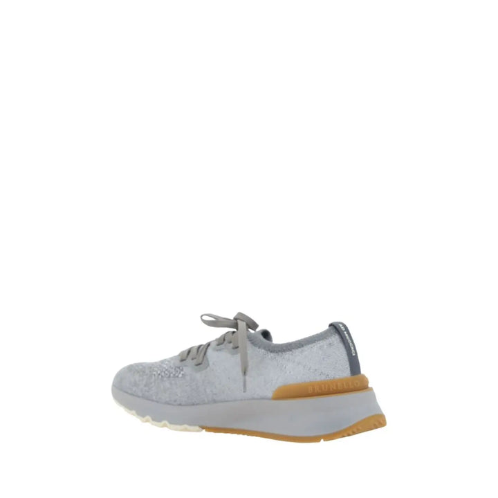 Brunello Cucinelli Gray Cotton Athletic Sneakers