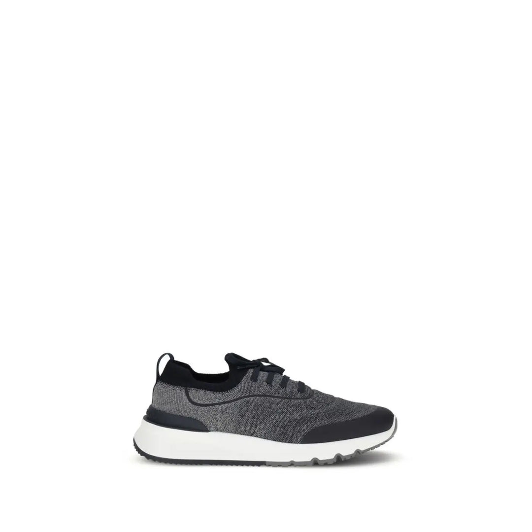 Brunello Cucinelli Gray Cotton Athletic Sneakers