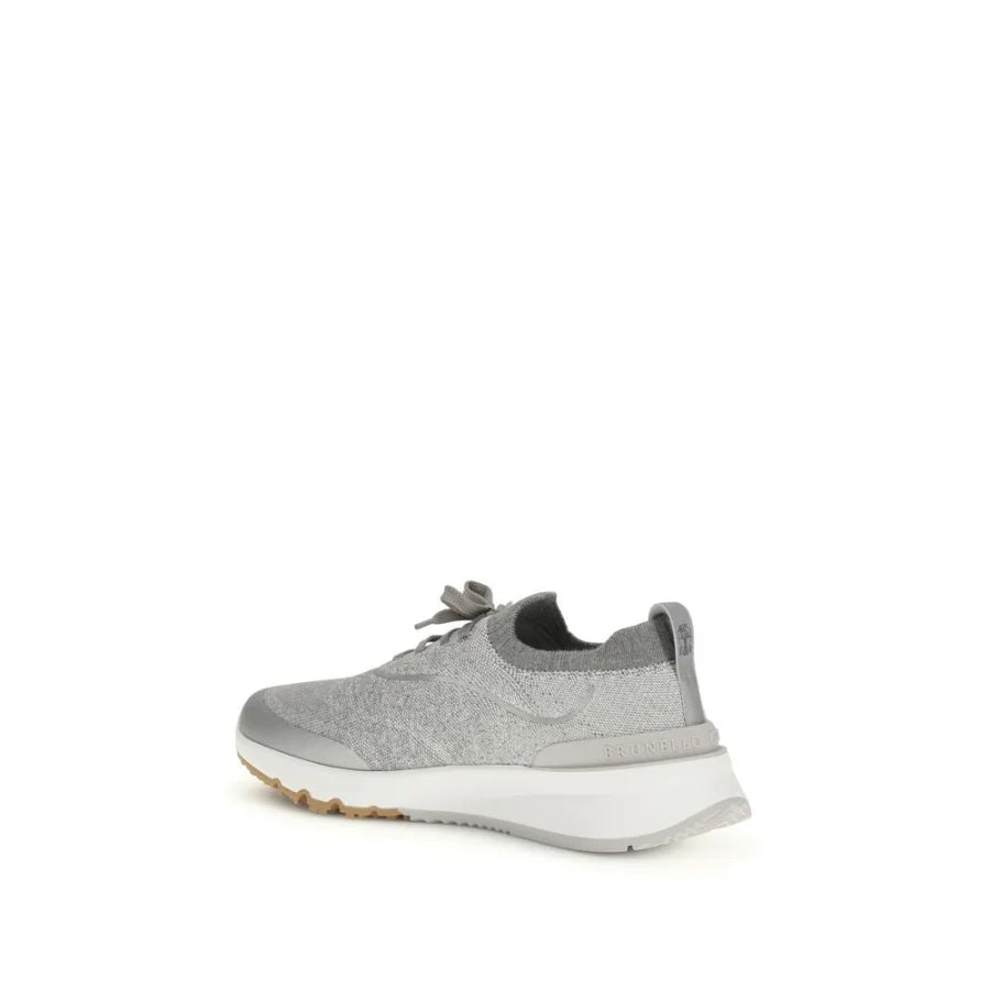 Brunello Cucinelli Gray Cotton Athletic Sneakers