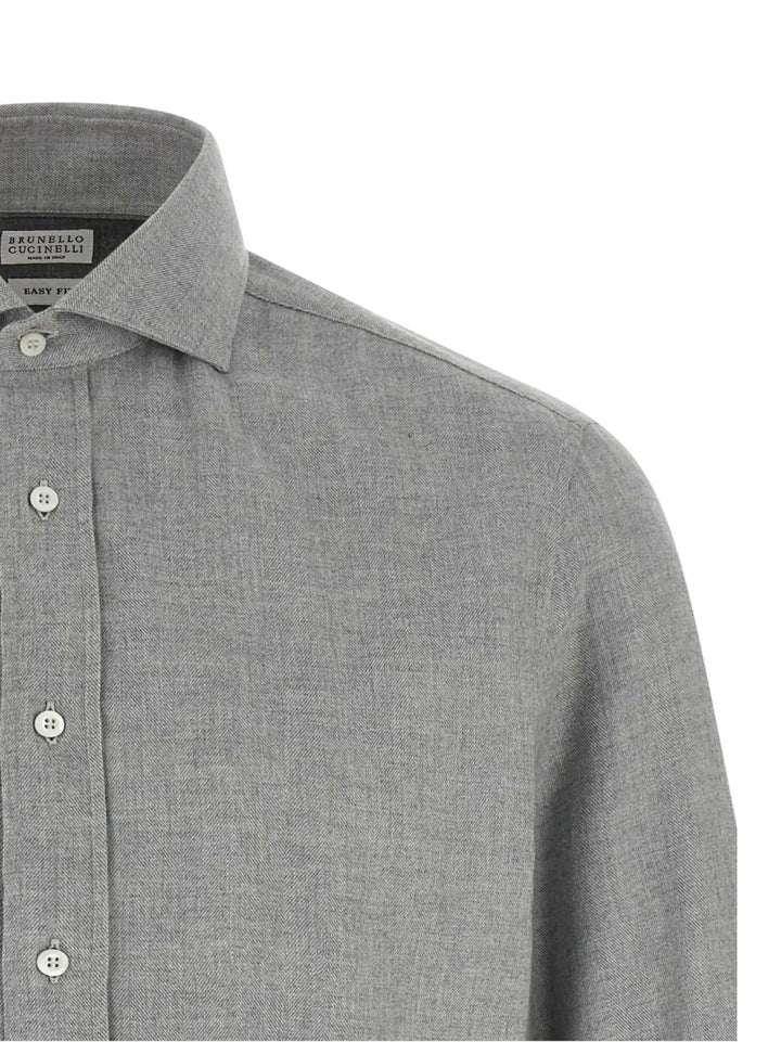 Brunello Cucinelli Gray Cotton Blouse