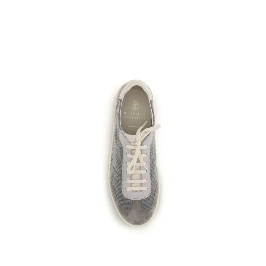 Brunello Cucinelli Gray Cotton Low Top Sneakers