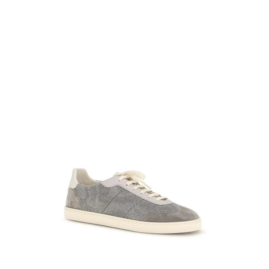 Brunello Cucinelli Gray Cotton Low Top Sneakers