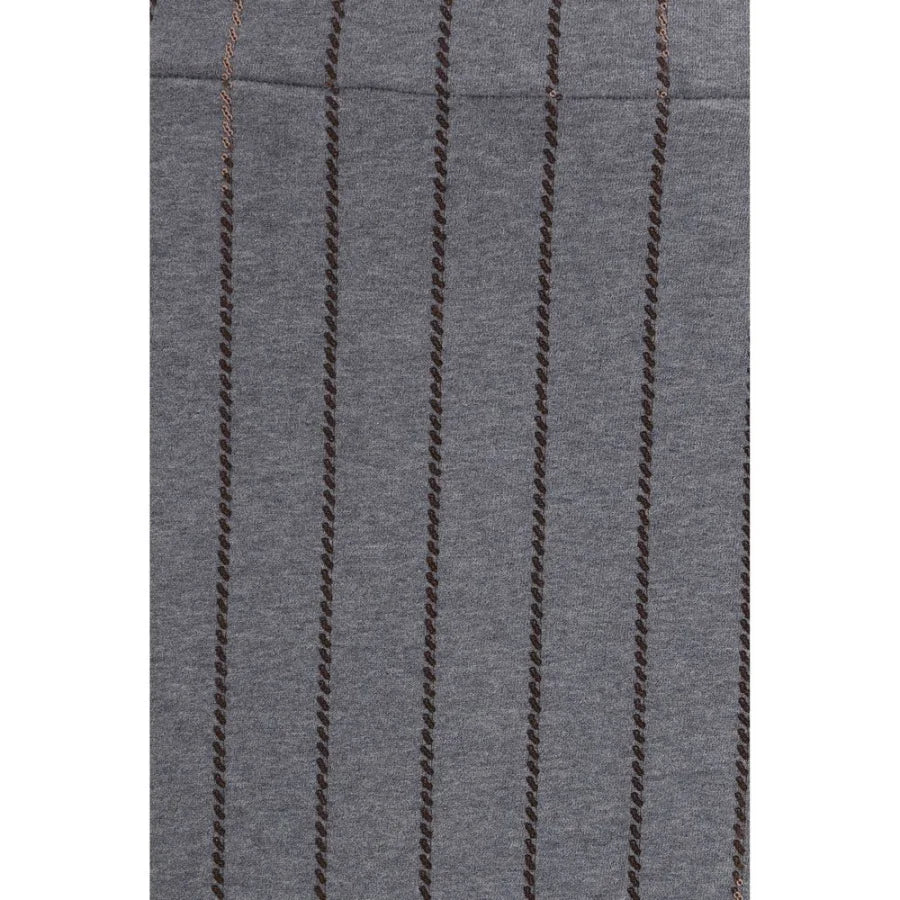 Brunello Cucinelli Gray Cotton Midi Skirt