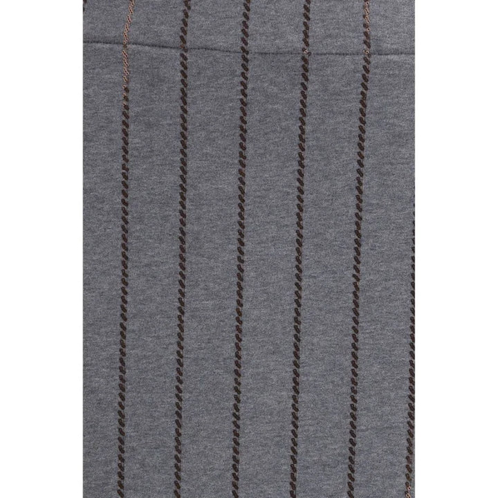 Brunello Cucinelli Gray Cotton Midi Skirt