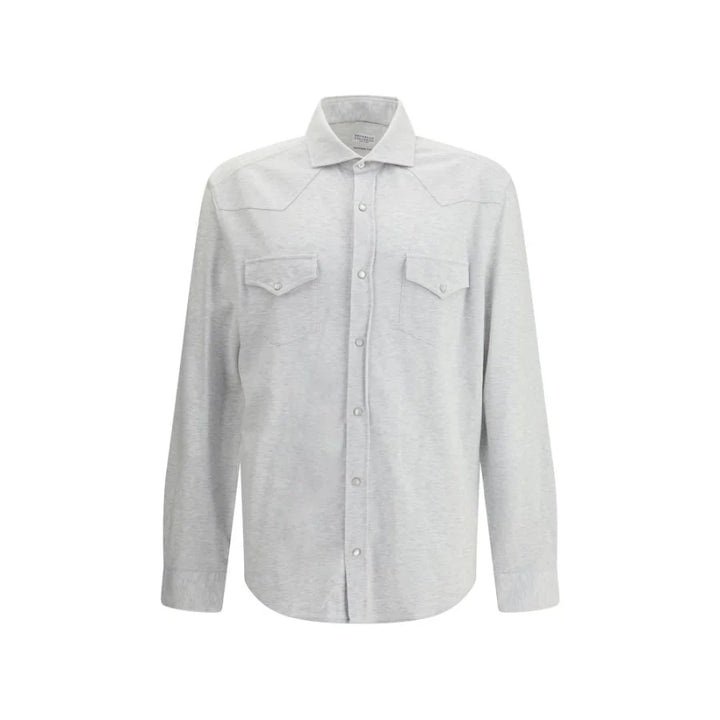 Brunello Cucinelli Gray Cotton Shirt