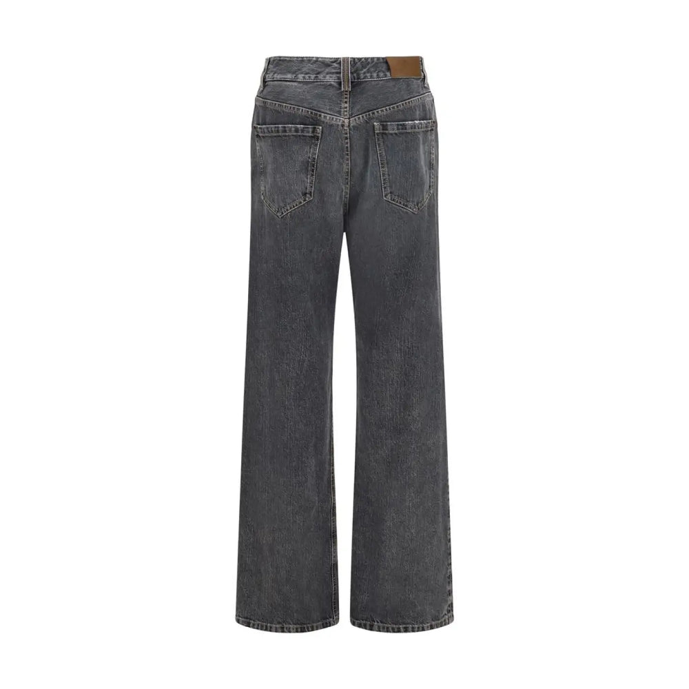 Brunello Cucinelli Gray Cotton Straight-leg Jeans