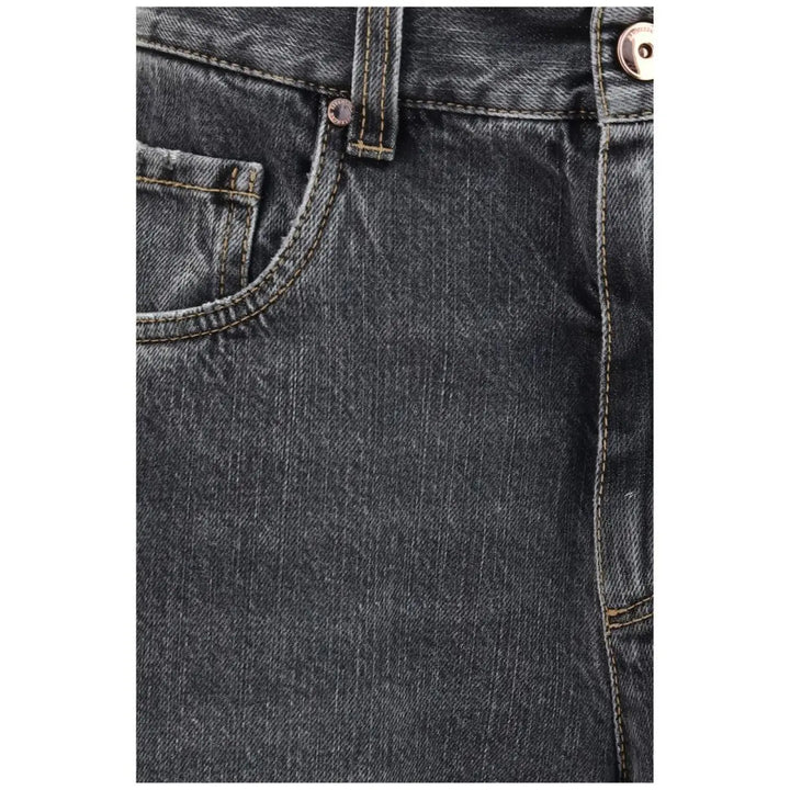 Brunello Cucinelli Gray Cotton Straight-leg Jeans