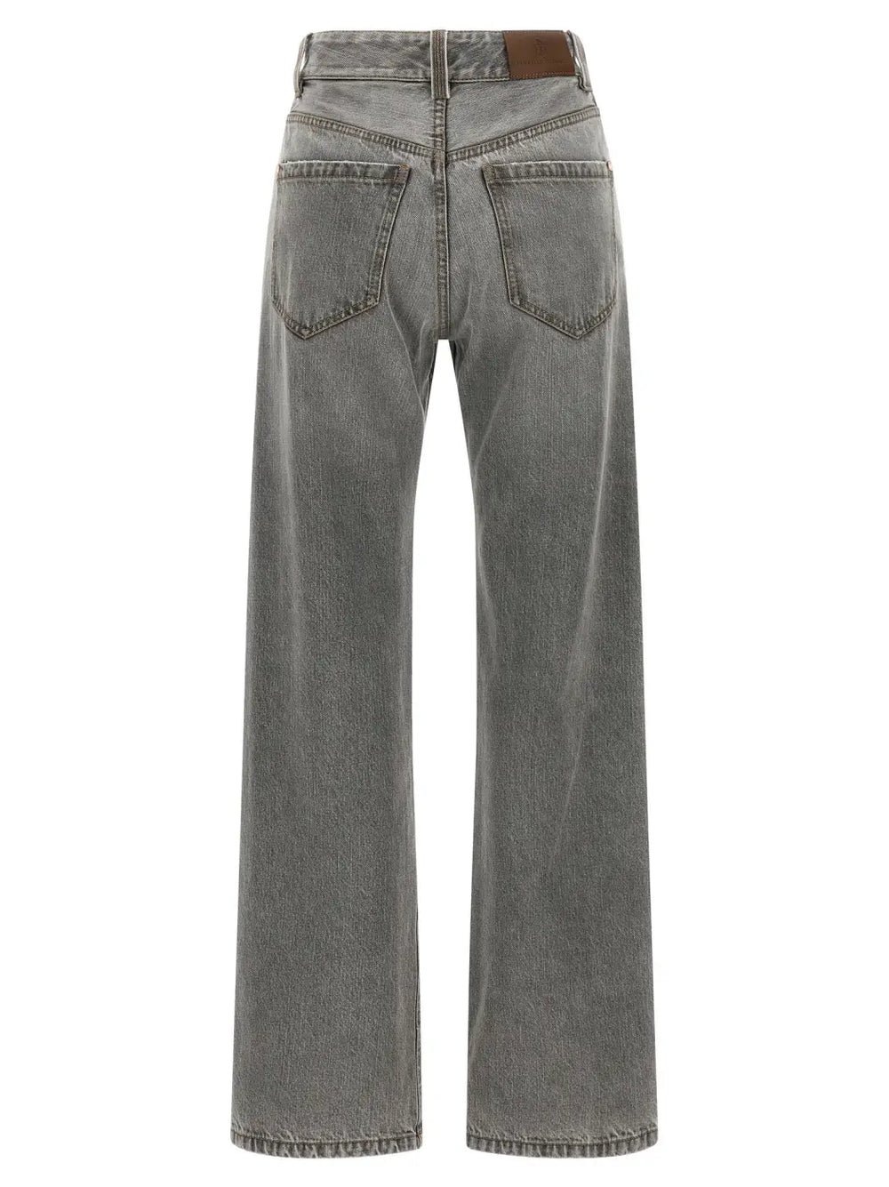 Brunello Cucinelli Gray Cotton Straight-leg Jeans