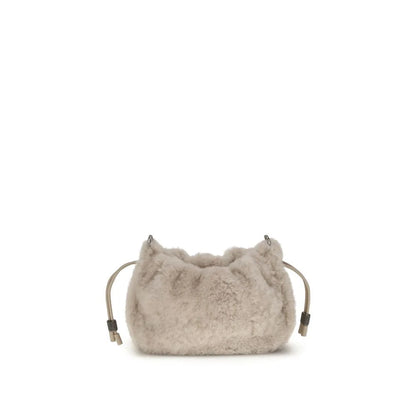 Brunello Cucinelli Gray Fur Shoulder Bag