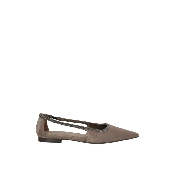 Brunello Cucinelli Gray Leather Mules