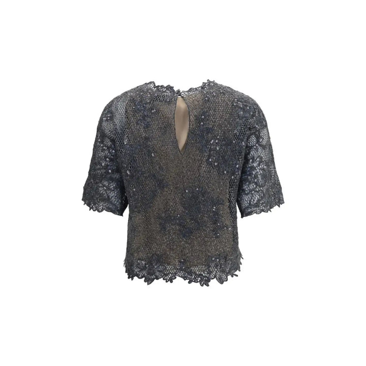 Brunello Cucinelli Gray Mohair Pattern Shirt