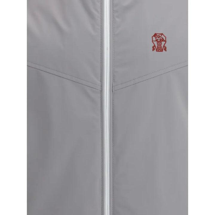 Brunello Cucinelli Gray Polyamide Sleveless Jacket