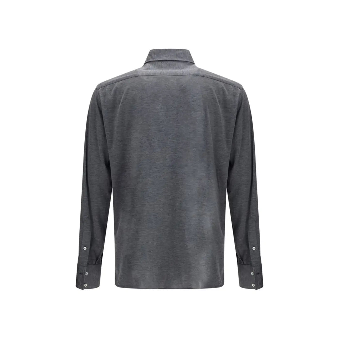 Brunello Cucinelli Gray Silk Dress Shirt
