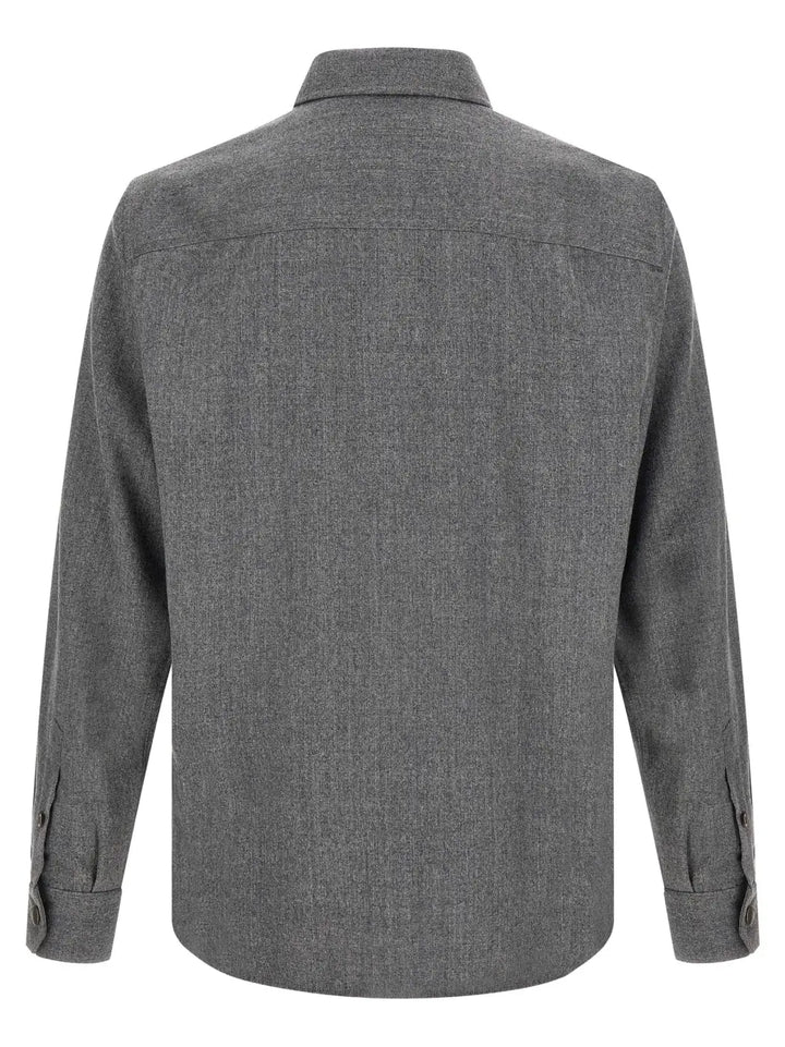 Brunello Cucinelli Gray Virgin Wool Blouse