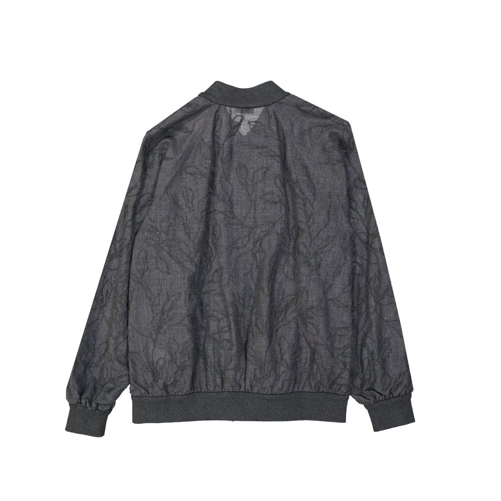 Brunello Cucinelli Bomber Jackets - Gray Virgin Wool