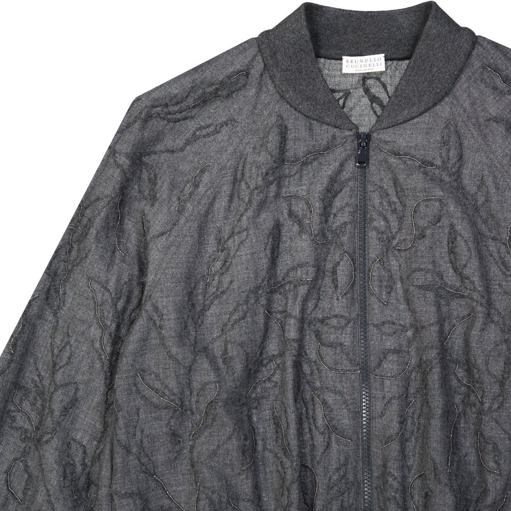 Brunello Cucinelli Bomber Jackets - Gray Virgin Wool