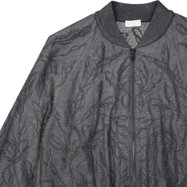 Brunello Cucinelli Bomber Jackets - Gray Virgin Wool