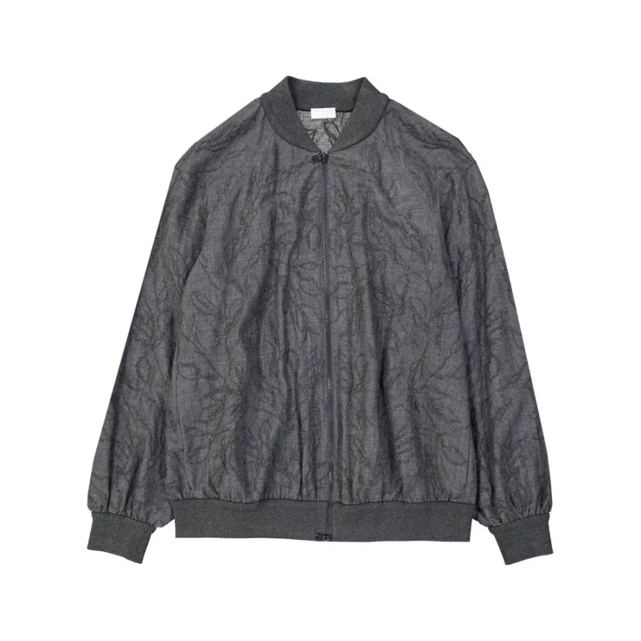 Brunello Cucinelli Gray Virgin Wool Bomber