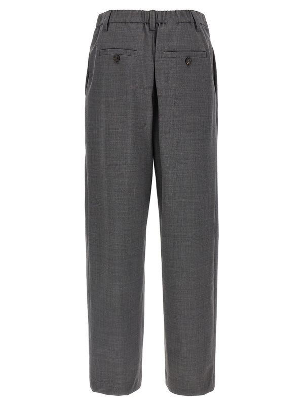 Brunello Cucinelli Gray Virgin Wool Casual Pants