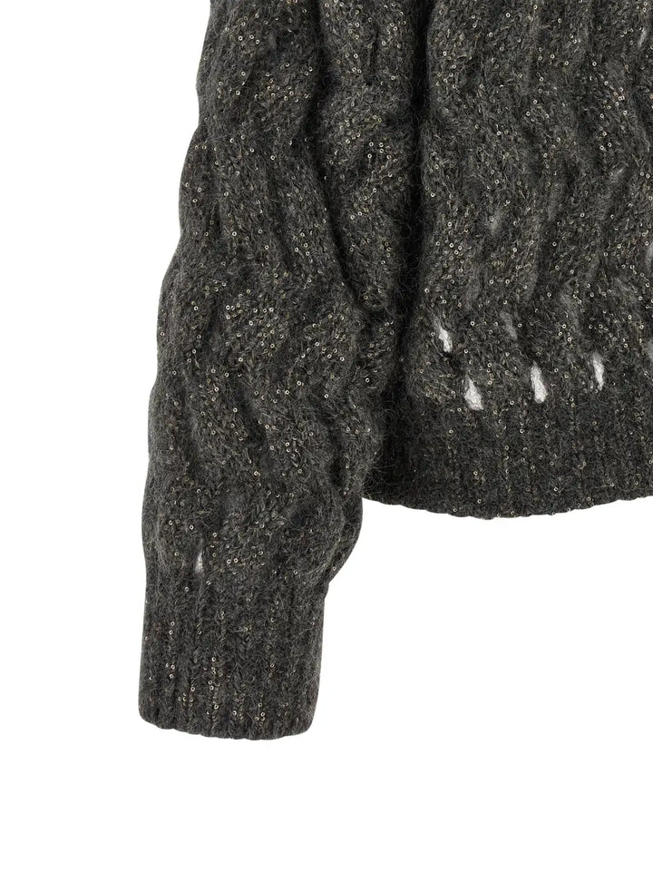Brunello Cucinelli Gray Wool Cardigan