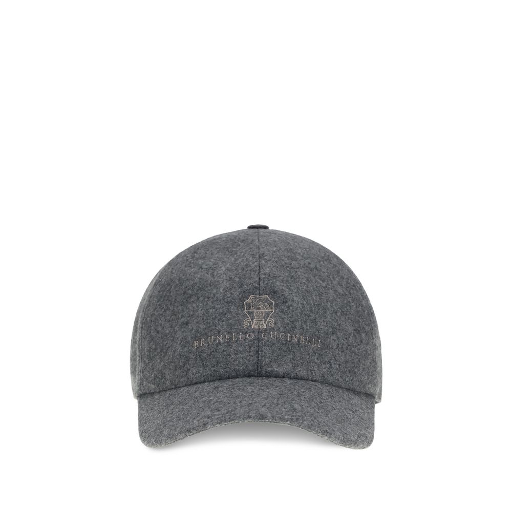 Brunello Cucinelli Gray Wool Oves Aries Cap (baseball Hat)