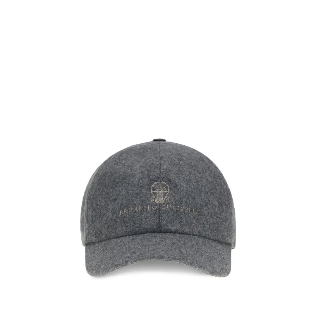 Brunello Cucinelli Gray Wool Oves Aries Cap (baseball Hat)