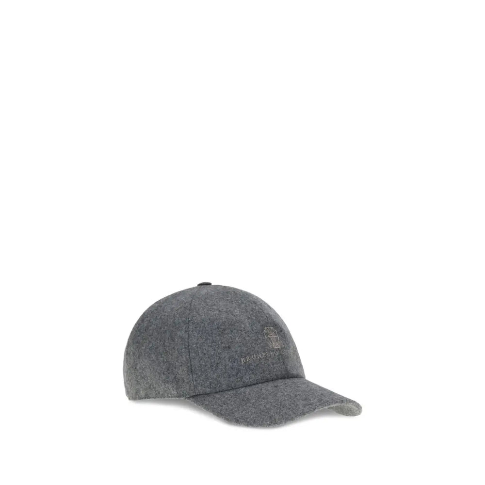 Brunello Cucinelli Gray Wool Oves Aries Cap (baseball Hat)