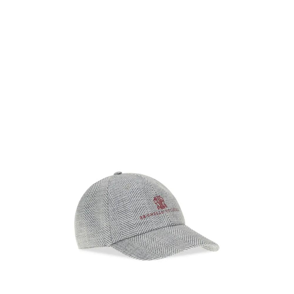 Brunello Cucinelli Gray Wool Oves Aries Cap (baseball Hat)