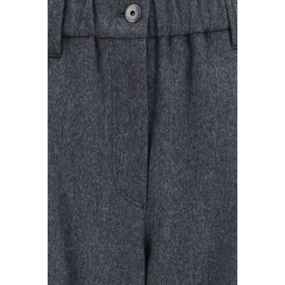 Brunello Cucinelli Gray Wool Oves Aries Casual Pants