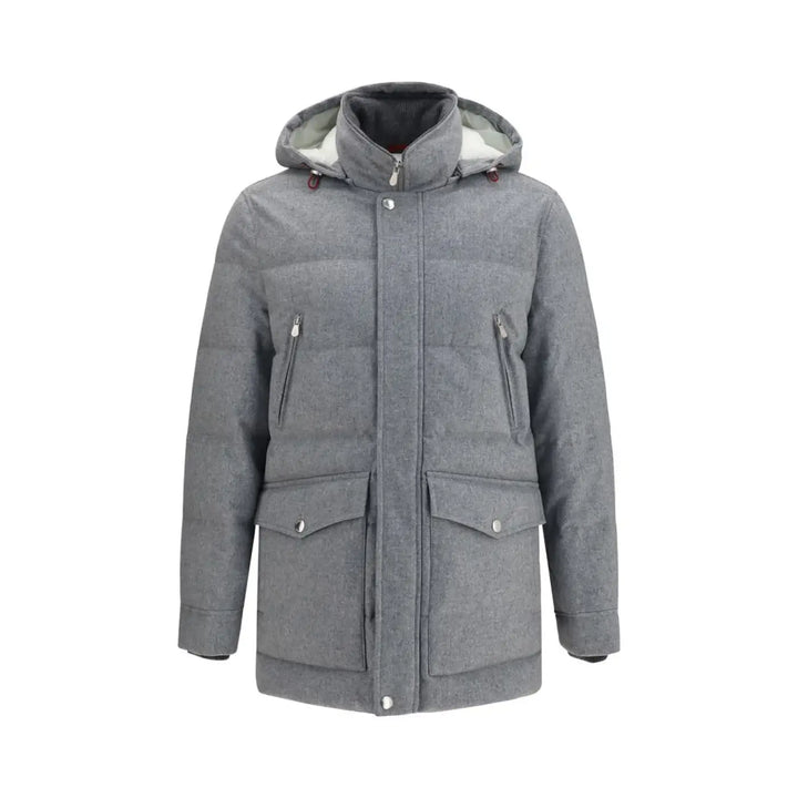 Brunello Cucinelli Gray Wool Oves Aries Full-length Jacket