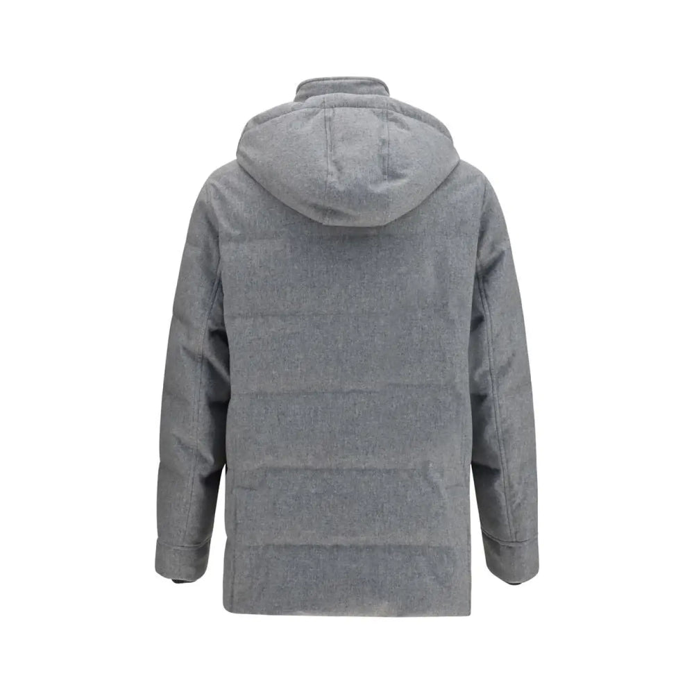 Brunello Cucinelli Gray Wool Oves Aries Full-length Jacket